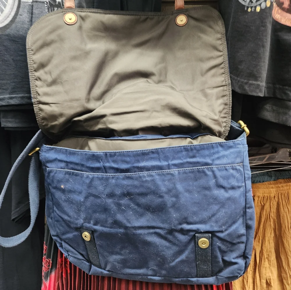 Mens Fossil Navy Blue Satchel